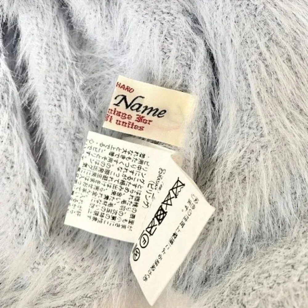 Baby Blue Turtle Neck Shaggy Eyelash Sweater Japan